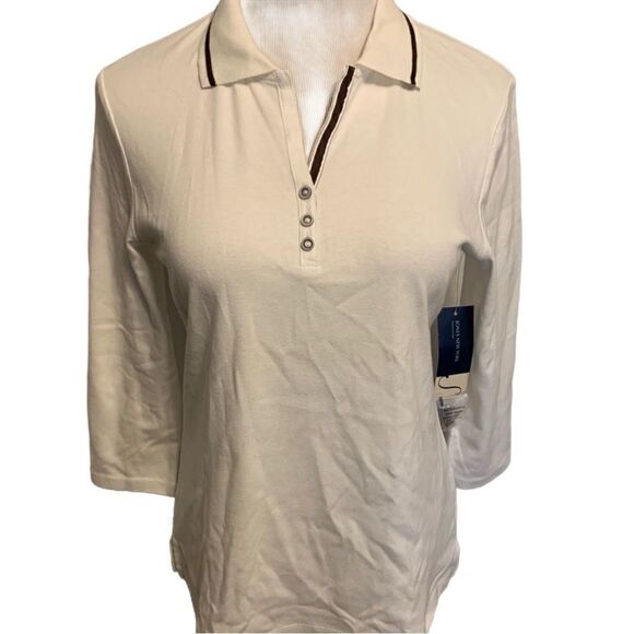 NEW! Jones New York Long Sleeve Collard Top Sz L - Picture 1 of 5